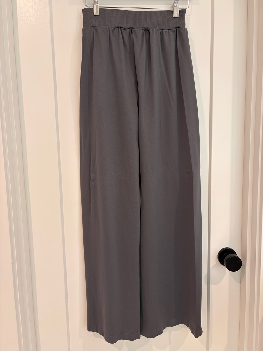 OQQ Wide Leg Leggings Charcoal Gray High Waisted S - Picture 3 of 3